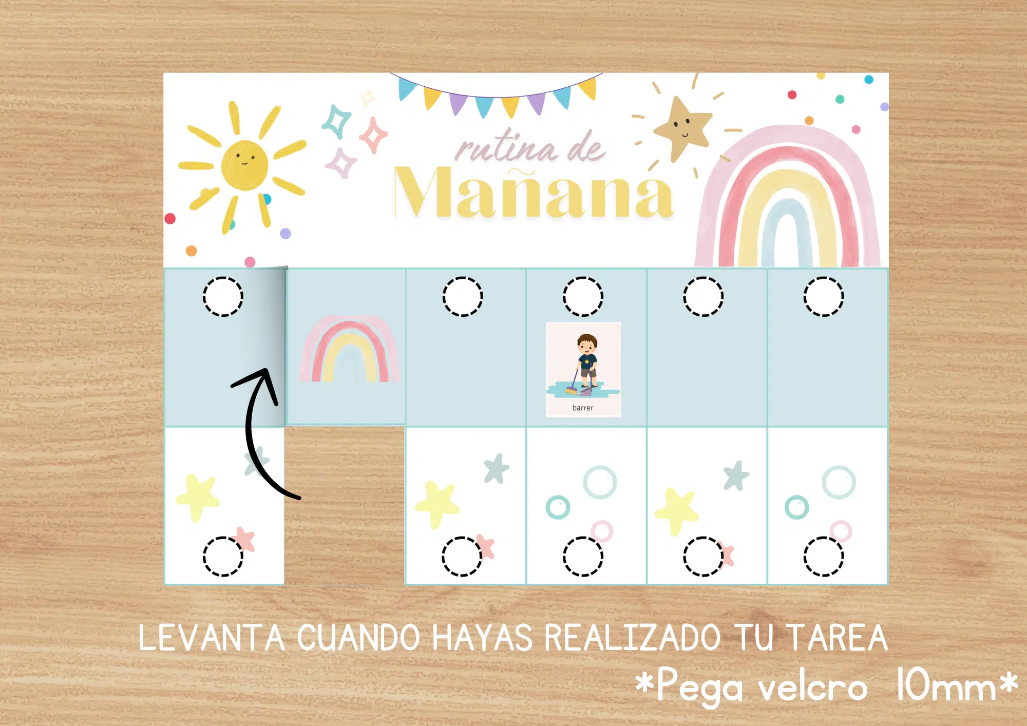 Tablero de Rutinas Infantiles Arcoíris | Imprimible Montessori