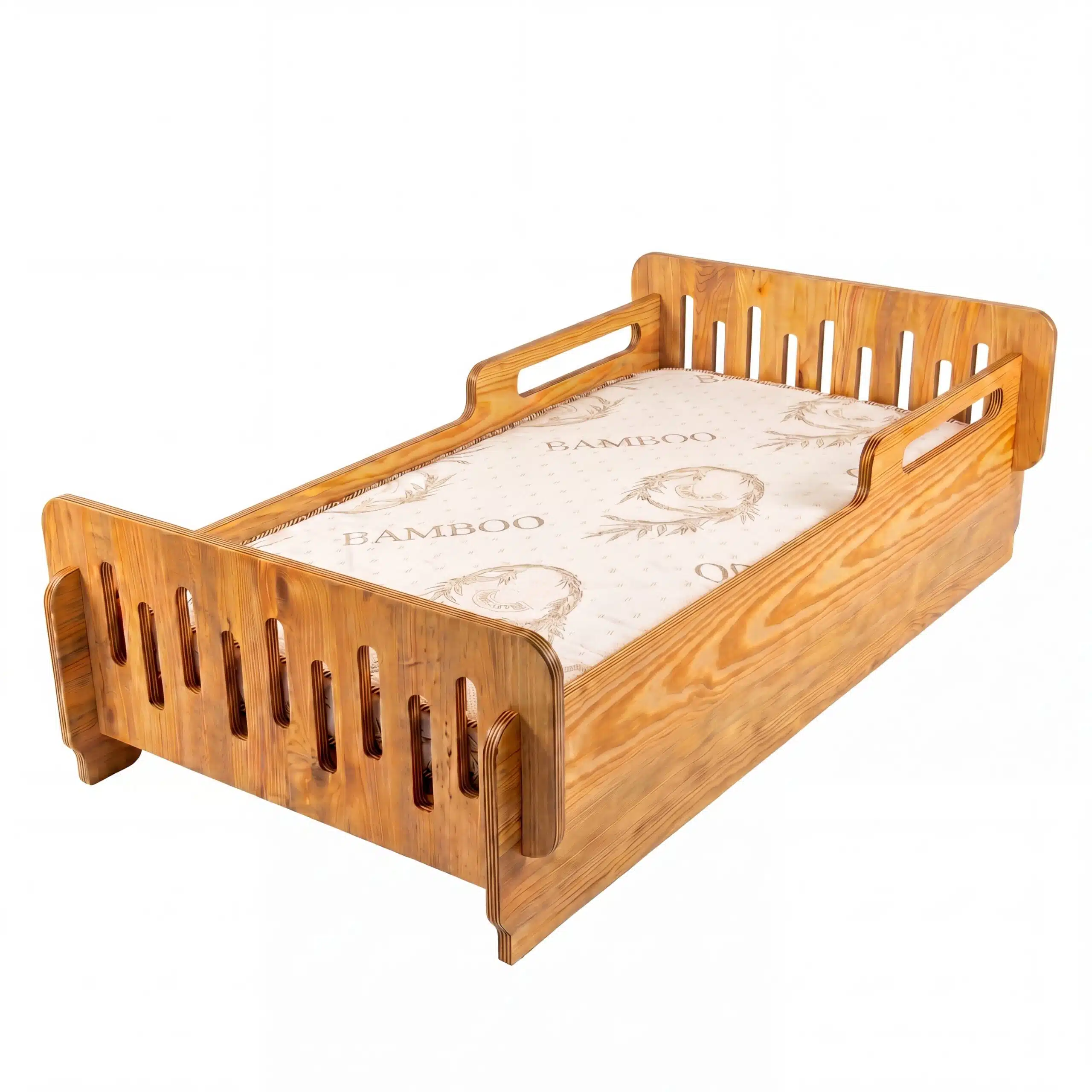 Cama de transición Montessori desmontable Monchy, vista principal en fondo blanco para tienda online.